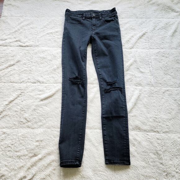 American Eagle High Rise Skinny Leg Black Jegging Jeans - Picture 2 of 6